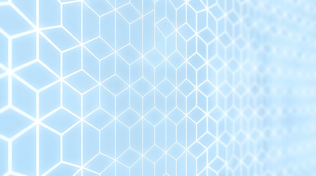 Abstract isometric cube pattern with clean lines and soft gradient for tech and business