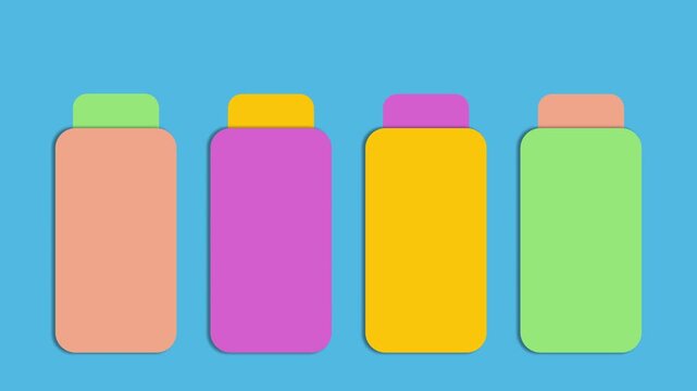 vector illustration of colorful plastic bottles