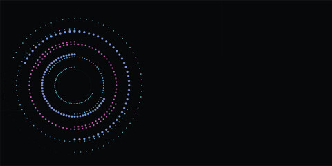 A black and white abstract background vector features a glowing ring design with a dark circle shape and digital light patterns to create a bright energy eclipse wallpaper illustration © MRIDUL