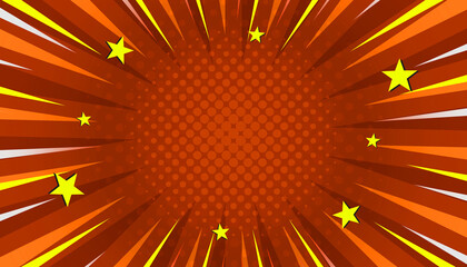 Orange sunbeam comic star explosion modern abstract background © iPood