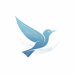 Naklejka premium Graceful blue bird soaring freely through the air, symbolizing peace, freedom, and light flight
