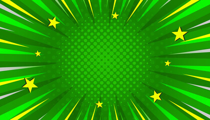 Green sunbeam comic star explosion modern abstract background © iPood