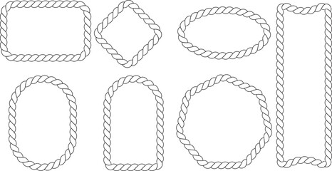 Collection of rope border frames in various shapes © TanjilaAkter
