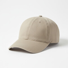 Fototapeta premium Classic Beige Baseball Cap on White Background