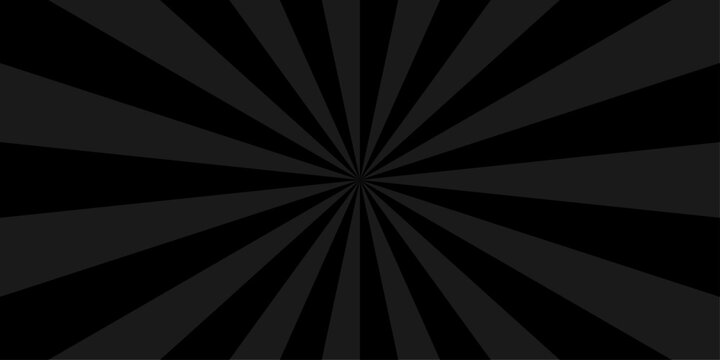 Abstract black and gray summer sun rays cosmic sunburst backdrop background. seamless retro vintage burst sunrise vector wallpaper design.