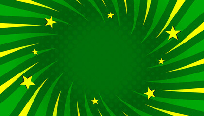 Green twirl sunbeam comic star explosion modern abstract background © iPood