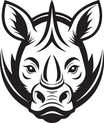 Fierce rhino head silhouette vector image © Kiran