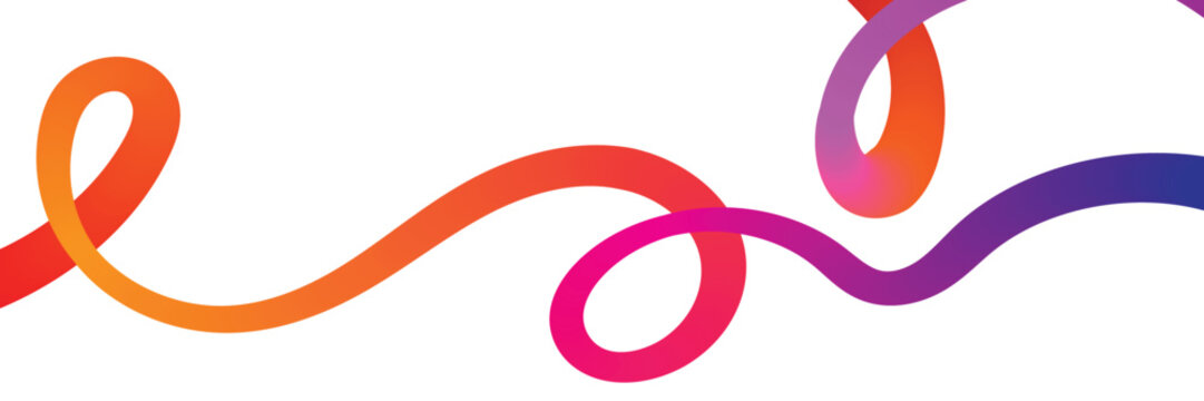 Abstract Rainbow Gradient Wave Line. Colorful Wavy Ribbon Shape. Modern Vector Graphic Design Element