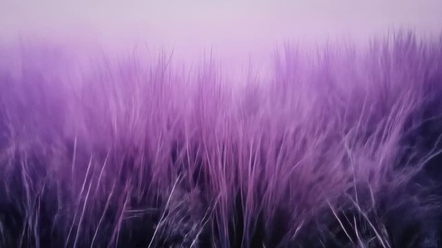 A stylized field of purple grass with white highlighting over a dark, textured base