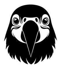 Fototapeta premium PNG Parrot face linear illustration animal black.