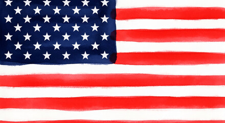 Obraz premium Image of flag. It features red and white stripes, blue field with white stars, symbolizing patriotism, national pride, and independence day
