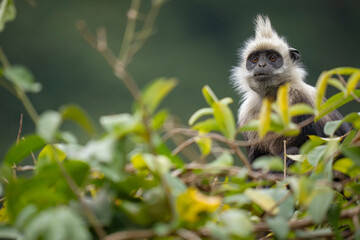 Fototapeta premium White-headed langur portrait