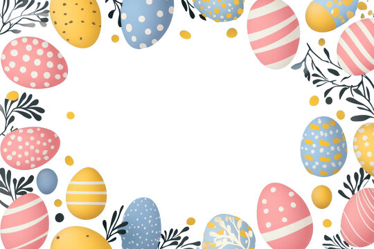PNG Colorful eggs arranged in a frame illustration easter colors.