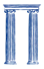 Naklejka premium PNG Ionic column greek columns architecture illustration.