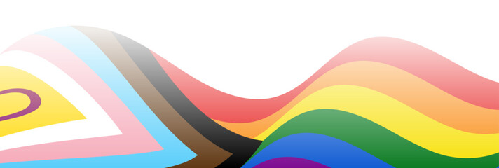 Obraz premium Progress flag background, LGBTQIA transparent flag border