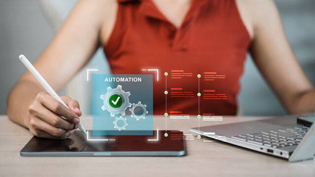 Digital Automation Workflow and Business Process Management with Tablet and Smart Technology Interface
