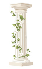 Naklejka premium PNG Classic decorative white stone pillar architecture illustration column.