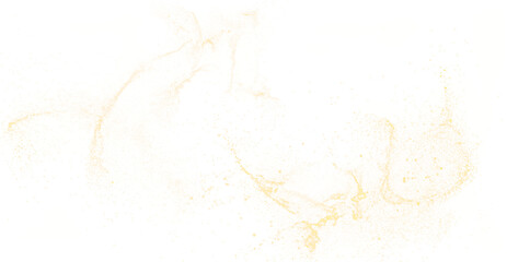 Gold powder glitter particles sparkling dust splash overlay PNG transparent background © slavo484