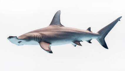 Obraz premium Graceful Hammerhead Shark Swimming in Clear Water