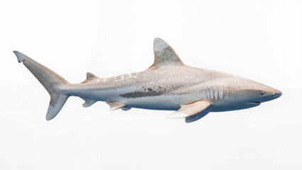 Fototapeta premium Graceful Oceanic Shark Isolated on White Background