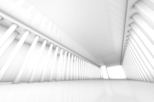 Empty white room, 3D Rendering