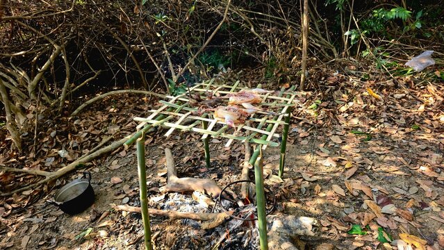 Traditional method of grilling meat to dry it out