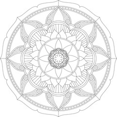 Fototapeta premium Zen Pattern Mandala Art Beautiful Flower Design for Relaxation Zenpattern Circle for Coloring or Meditation