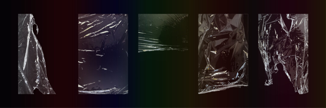 Abstract organic texture collection with iridescent light leaks and distorted prismatic shapes, edgy Y2K aesthetic design elements for experimental posters