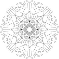 Fototapeta premium Zen Pattern Mandala with Geometric Elements and Floral Design Zenpattern for Meditation and Relaxation Artwork