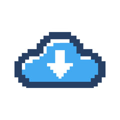 Obraz premium Pixel Cloud Storage Icon