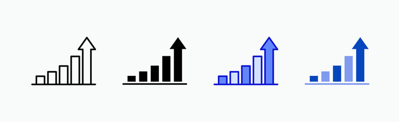 Graph Icon Sheet Multiple Style Collection Isolated Vector