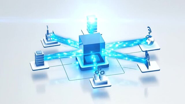Futuristic Network Connection Concept - Data Flow and Communication.