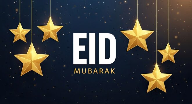 Eid mubarak wishes a starry night greeting for eid al fitr and eid al adha celebrations