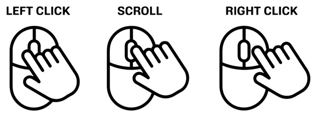 Obraz premium mouse click button icon set