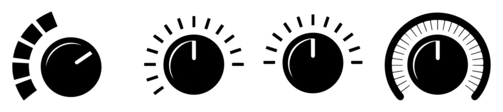 regulator knob control icon set