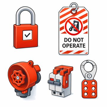 Lockout Tagout Equipment Set with Padlock Tag Valve Lockout Breaker Lockout and Safety Hasp
