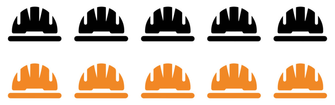 construction helmet safety vector icons