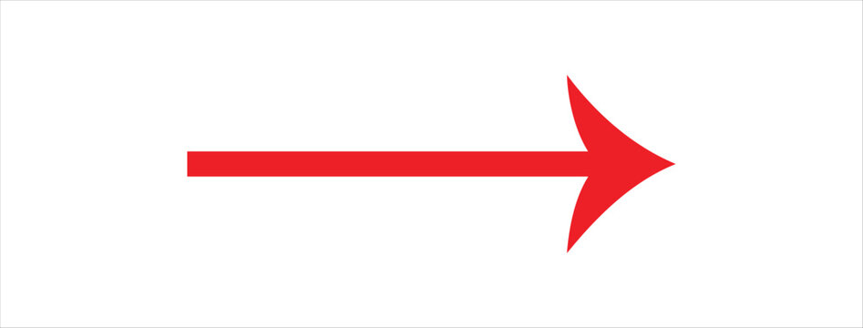 Long arrow. red arrow pointing left side. red large horizontal arrow pointing left.  Eps 10