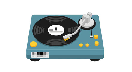 Fototapeta premium Turntable Vector Illustration, Flat Design, for Music and Audio Projects