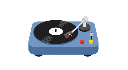 Fototapeta premium Turntable Vector Illustration, Flat Design, Music and Audio Concept, for Creative Projects