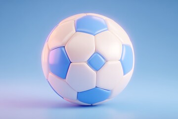 Fototapeta premium Soccer Ball on Blue Background.