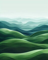 Obraz premium Abstract Green Landscape with Soft Shadows