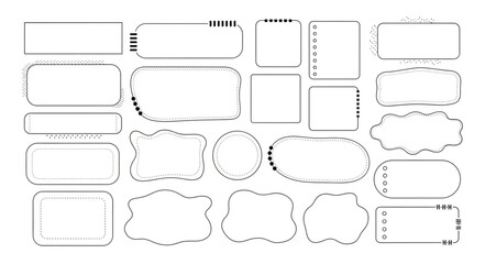 Fototapeta premium Collection of Decorative Hand Drawn Frames and Borders.