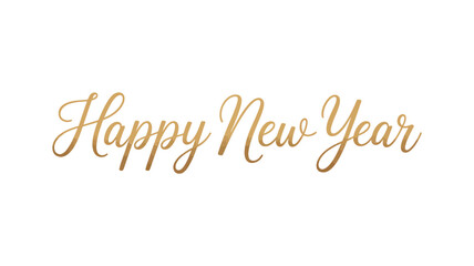 Elegant golden calligraphy displaying the greeting happy new year © Pixel Loft