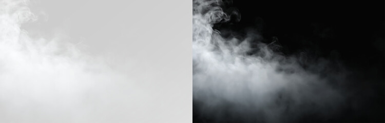 Textured white smoke plume and curly steam vapor isolated on white, perfect for food photography steam, mystical atmospheric overlays or creative product branding overlay fog design png © Alehandro