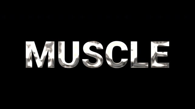muscle silver text animation