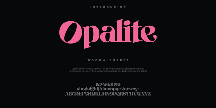 Opalite Fashion font alphabet. Minimal modern urban fonts for logo, brand etc. Typography typeface uppercase lowercase and number. vector illustration
