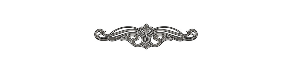 Fototapeta premium Decorative ornament design element on black background
