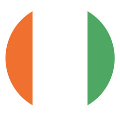 Round lag of Ivory Coast isolated in circle shape. Flag Icon. © Oleh