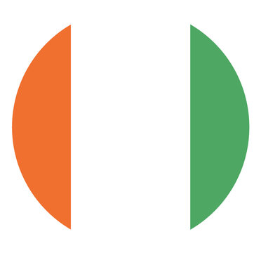Round lag of Ivory Coast isolated in circle shape. Flag Icon.